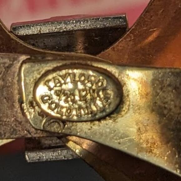 Vintage 1940s Signed Taylord Sterling/12k Gold Filled Retro Bow Brooch - Picture 6 of 6